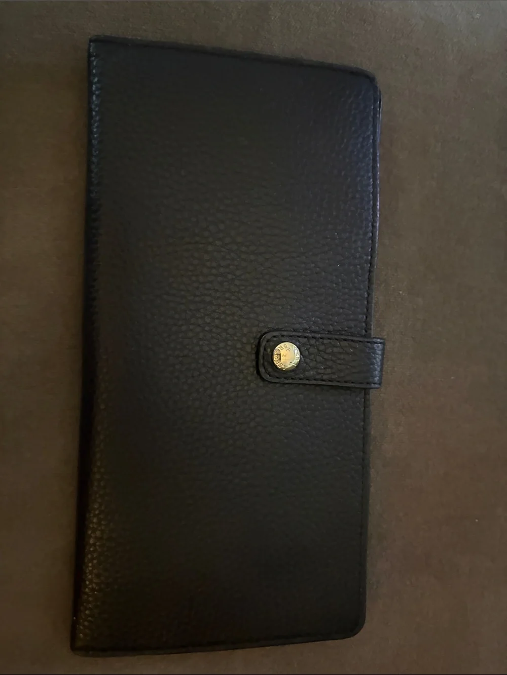 Vera Bradley Black Leather Phone & Card Wallet with Floral ID Window